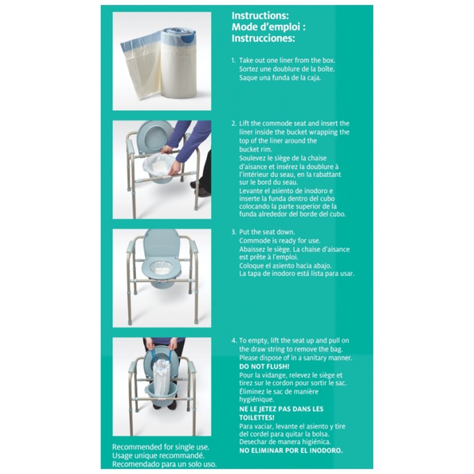 Medline Commode Liners, , large