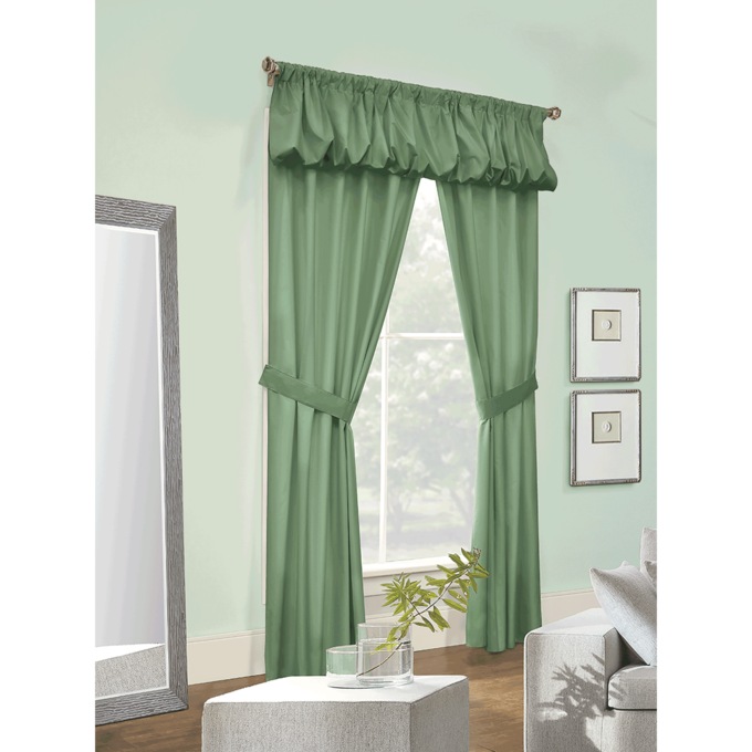 5-Piece Insulated Curtain, Sage, large