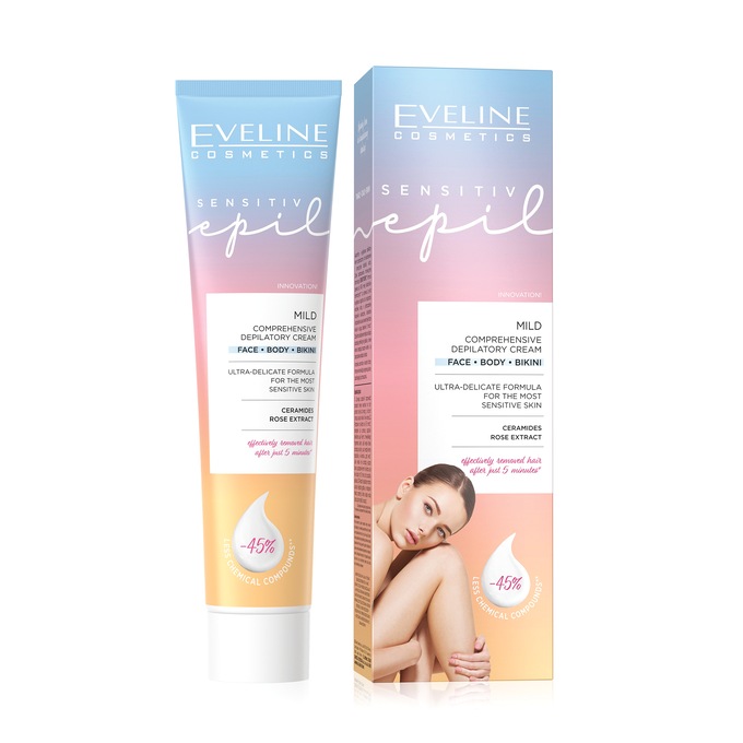 Eveline Cosmetics Sensitive Epil Depilatory Cream for Face & Body, , large