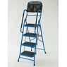 4-Step Safety Ladder with Tool Tote and Non-Slip Steps, Blue, large