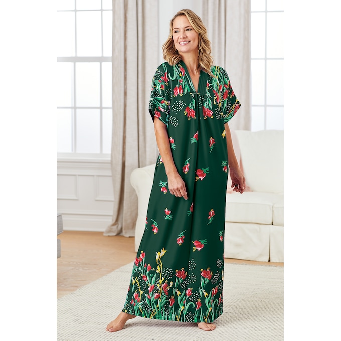Trapunto Trim Caftan, , large