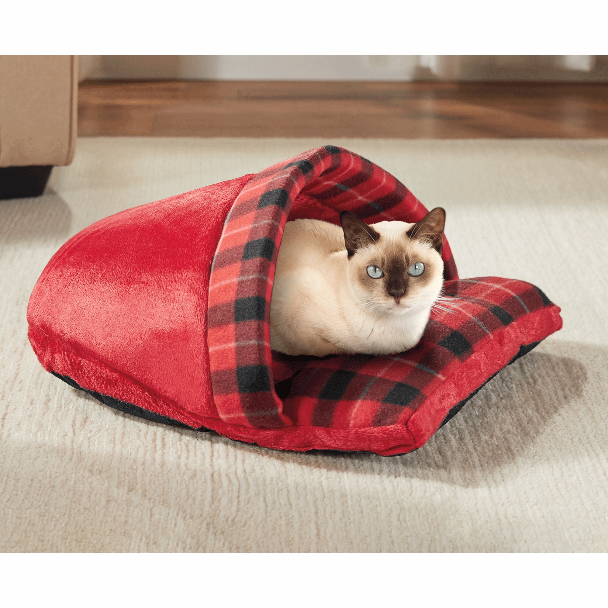 Slipper Pet Bed, Red, large