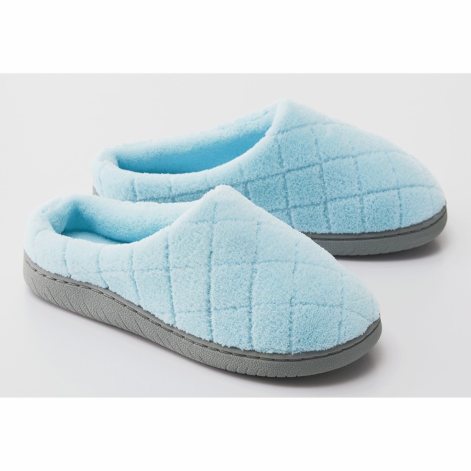 Quilted Trim Memory Foam Slippers, , large