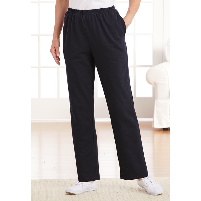 Casual Fleece Pants, Black, large