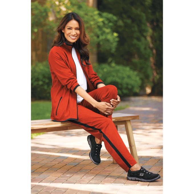 Contrast Stripe Set, Rust Black, large