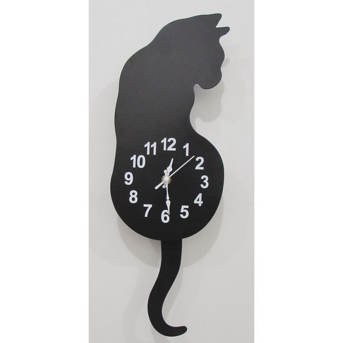 Cat Pendulum Wall Clock, , large