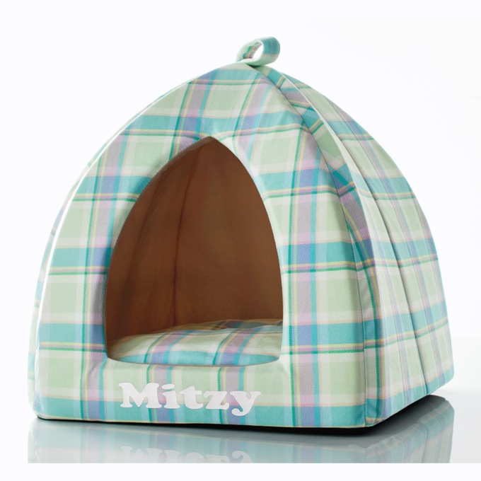 Cozy Pet Cubby, Pastel Plaid, large