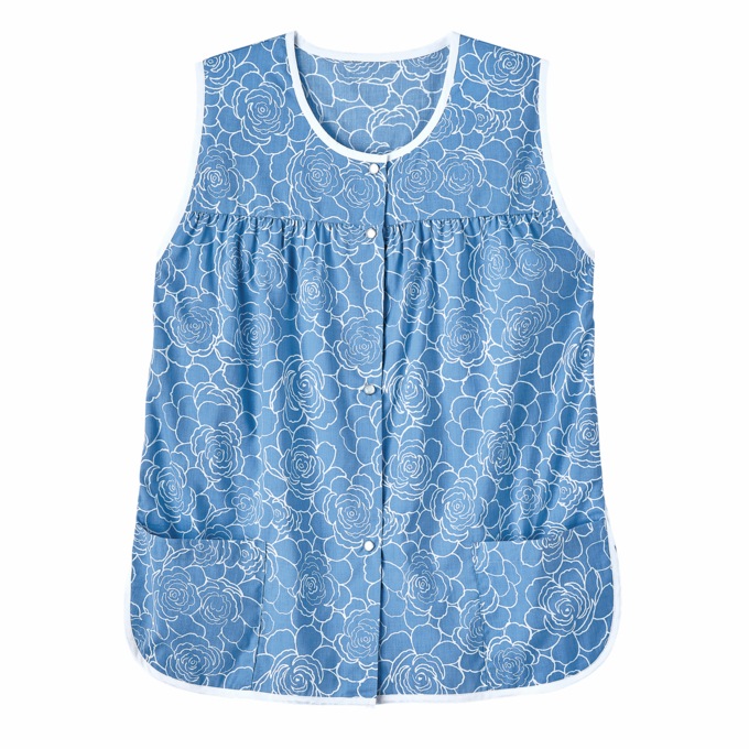 Easy-Care Button-Front Cobbler Apron, French Blue, large