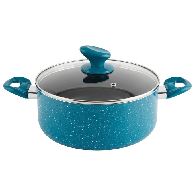 Chef Tested 11-Piece Granite Ceramic Nonstick Cookware Set, Teal, large