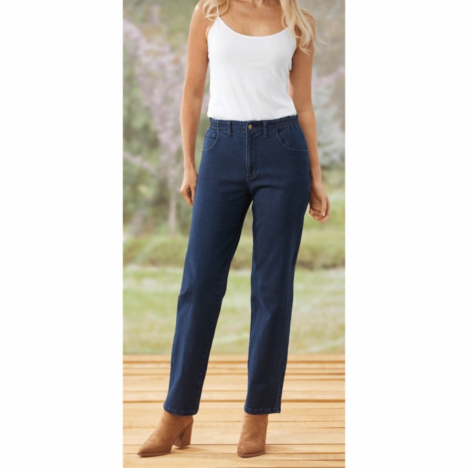 Denim Moves Straight Leg Jean, , large