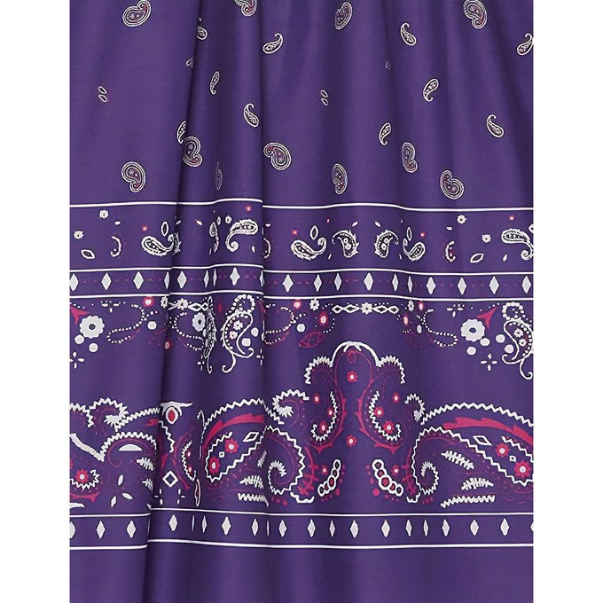 Border Print Patio Dress, Black Berry, large
