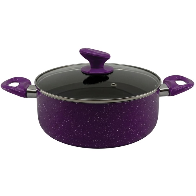 Chef Tested 11-Piece Granite Ceramic Nonstick Cookware Set, Purple, large
