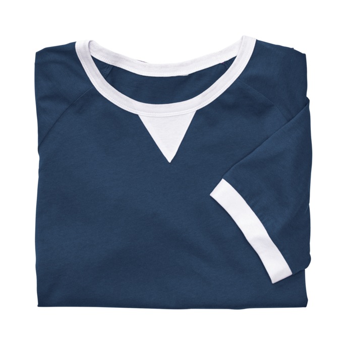 Contrast Trim Top, Navy White, large