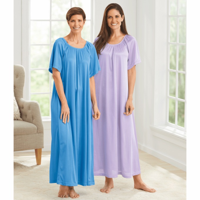 2-Pack Long Tricot Nightgowns, , large