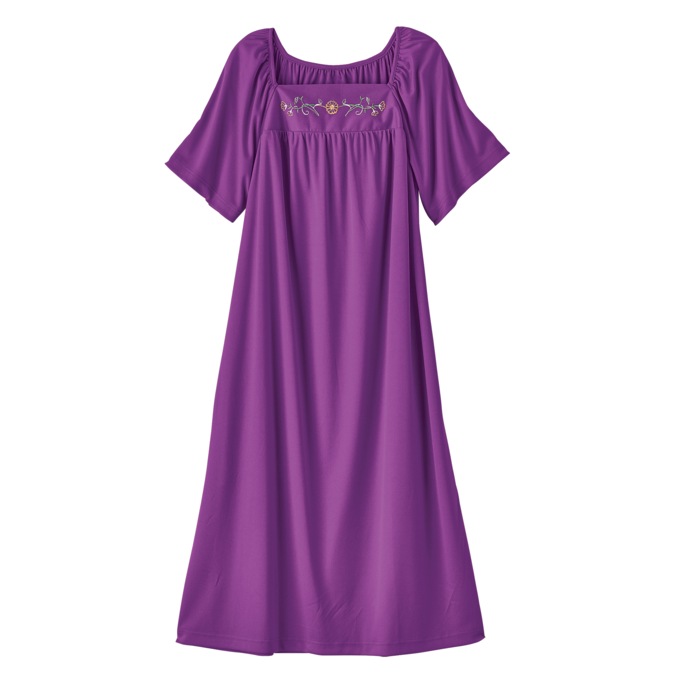 Embroidered Solid Waltz Lounger, , large