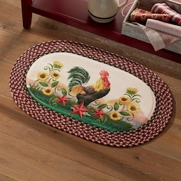 Rooster Braided Kitchen Mat - 20" x 30", , large