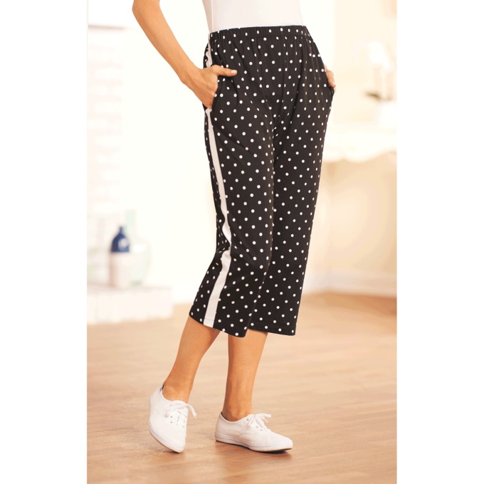 Contrast Stripe Capris, , large