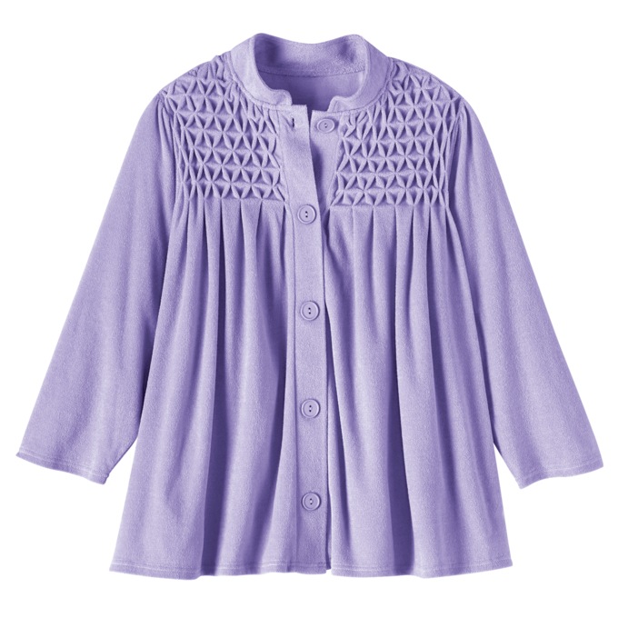 Smocked Terry Jacket, , large