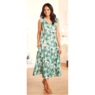 Sleeveless Button-Front Print Sundress, , large