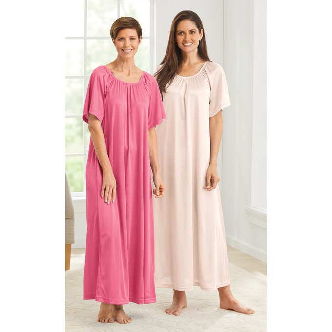 2-Pack Long Tricot Nightgowns, , large