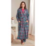 Women's Flannel Wrap Robe, , large