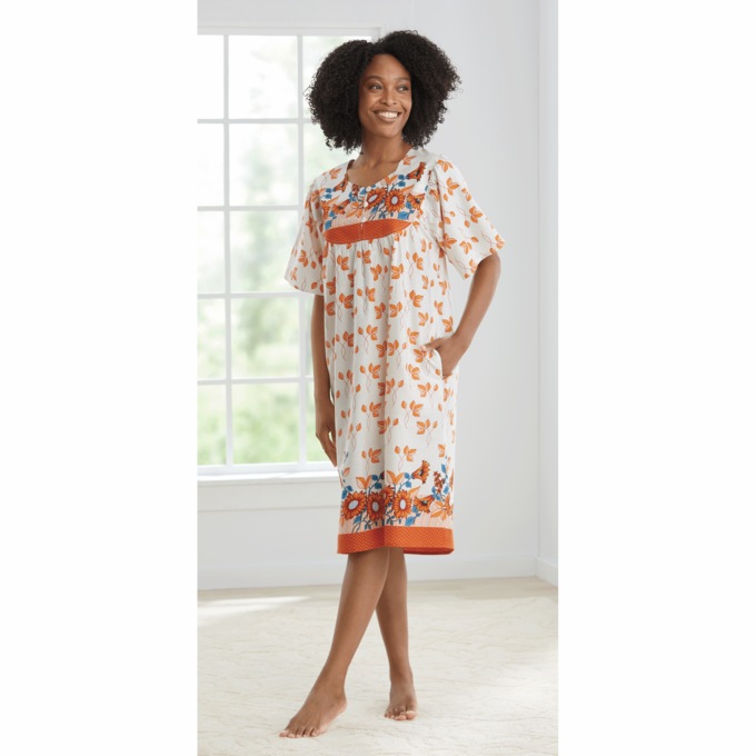 Border Print Patio Dress, , large