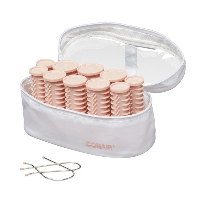 Conair 10-Piece Hot Rollers Set with Travel Bag, Pink, large