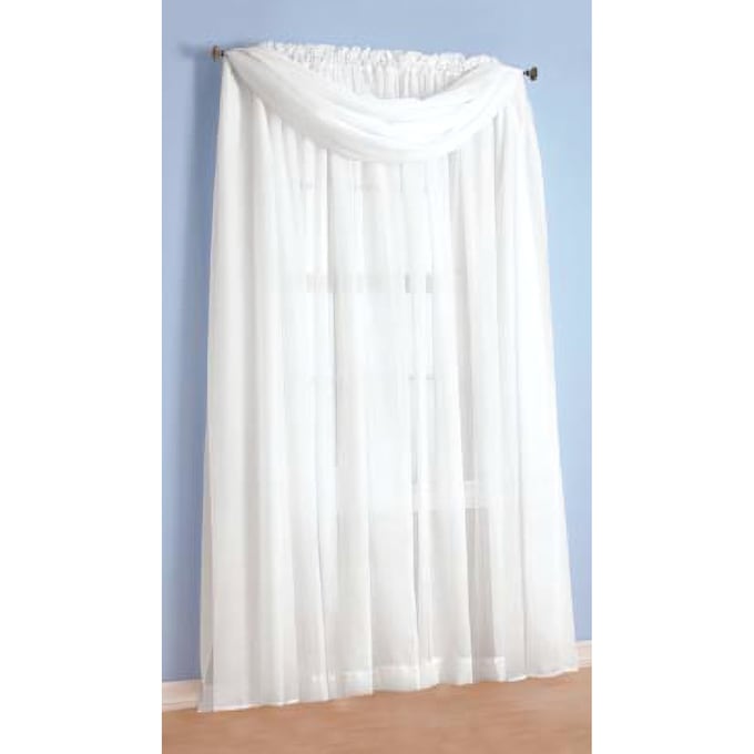 Sheer Curtain Scarf, White, large