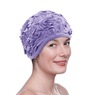 Floral Bath Cap, Purple, large