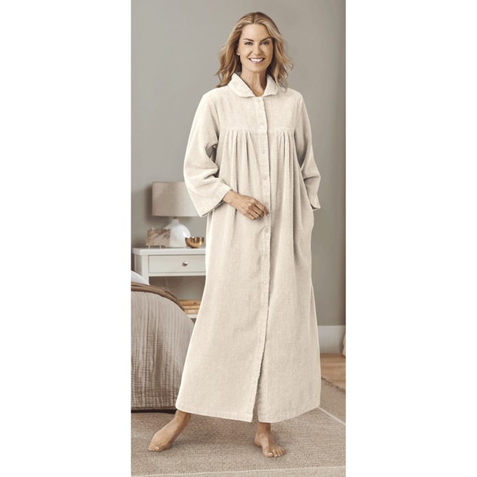 Long Chenille Robe, Ivory, large