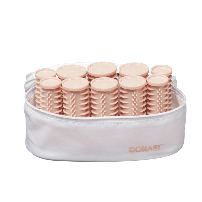 Conair 10-Piece Hot Rollers Set with Travel Bag, Pink, large