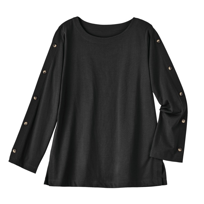Button-Sleeve Top, , large
