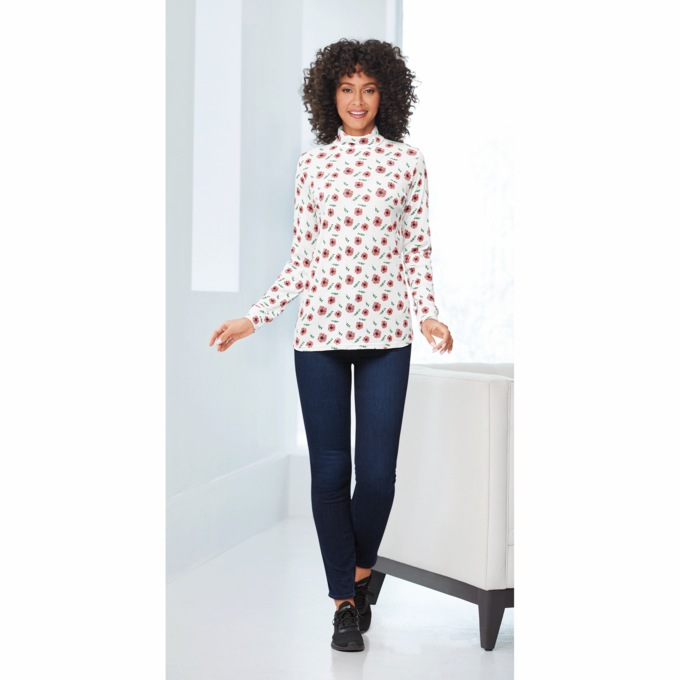 Printed Turtleneck, , large