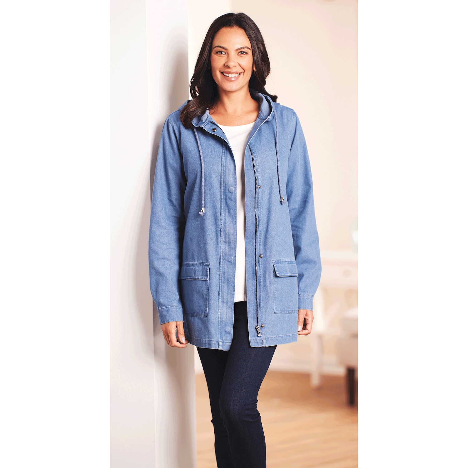 Hooded Denim Jacket Harriet Carter