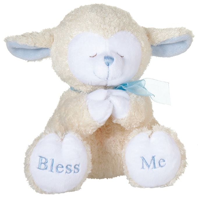Praying, Singing Lamb, Blue, large