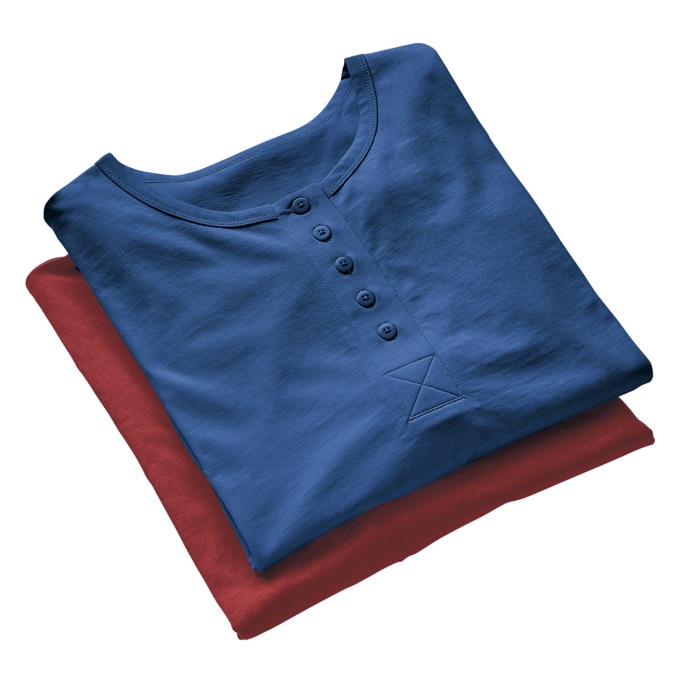 2-Pack Comfort Henley Nightshirt, Navy Cabernet, large