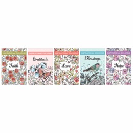 Set of 5 Inspirational Coloring Books, , large