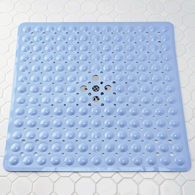 Slip-Resistant Shower Mat, Blue, large