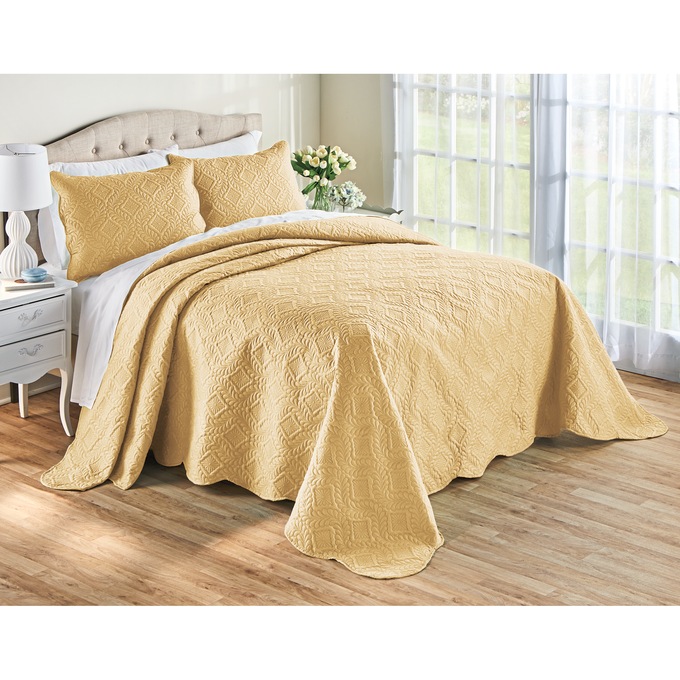 Antoinette II Bedspread, Gold, large