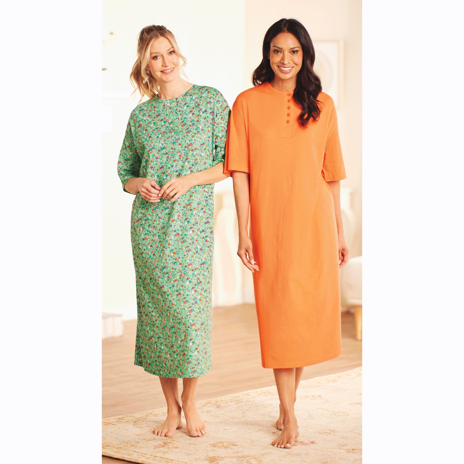 2Pack Comfort Henley Nightshirt Harriet Carter