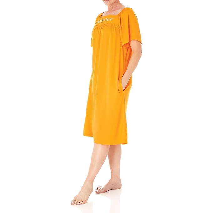 Embroidered Solid Waltz Lounger, Mango, large