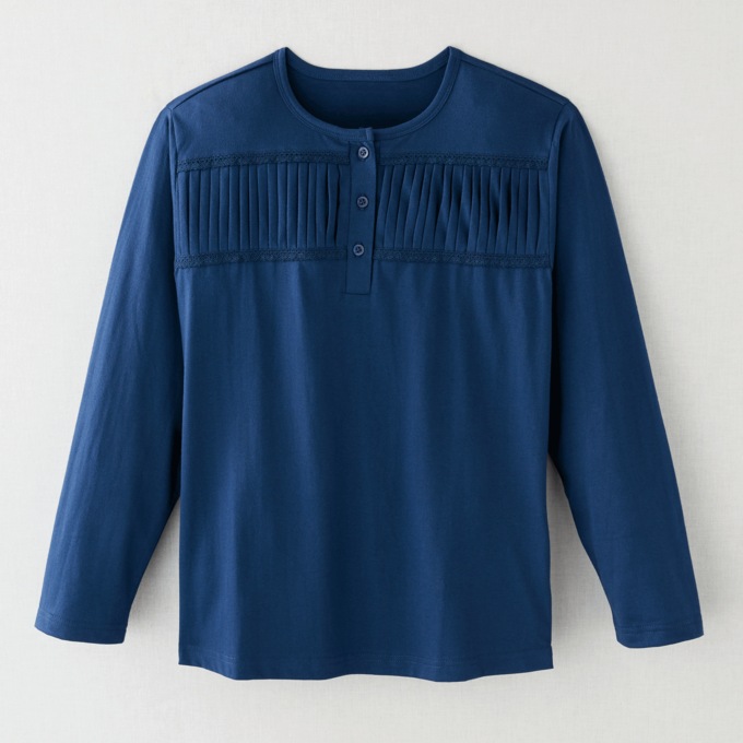 Embellished Henley Top, , large