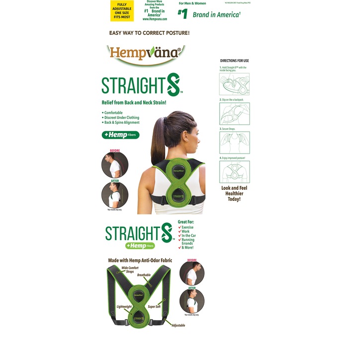 Hempvana Straight 8 Back and Neck Support, , large