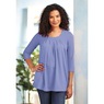 Pleated Neck Swing Tunic with Pockets, , large