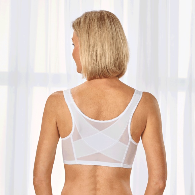 Exquisite Form Front-Close Posture Bra, White, large