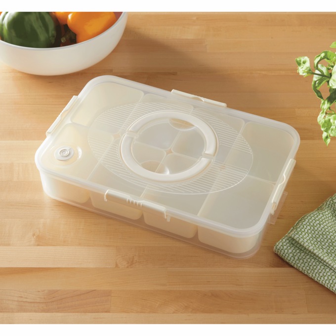 Divided Container with Lid & Handle, , large