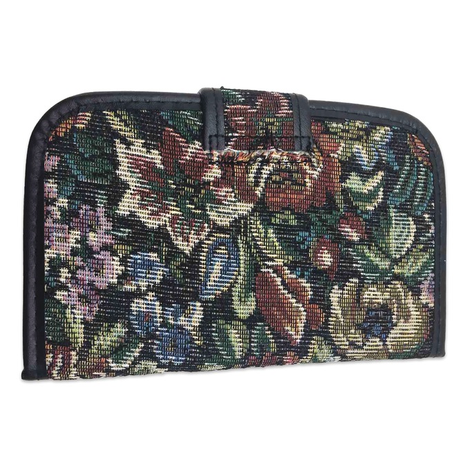 Fabric Daily Pill Holder, Dark Floral, large