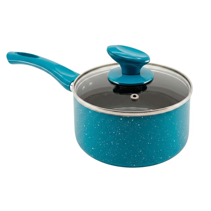 Chef Tested 11-Piece Granite Ceramic Nonstick Cookware Set, Teal, large