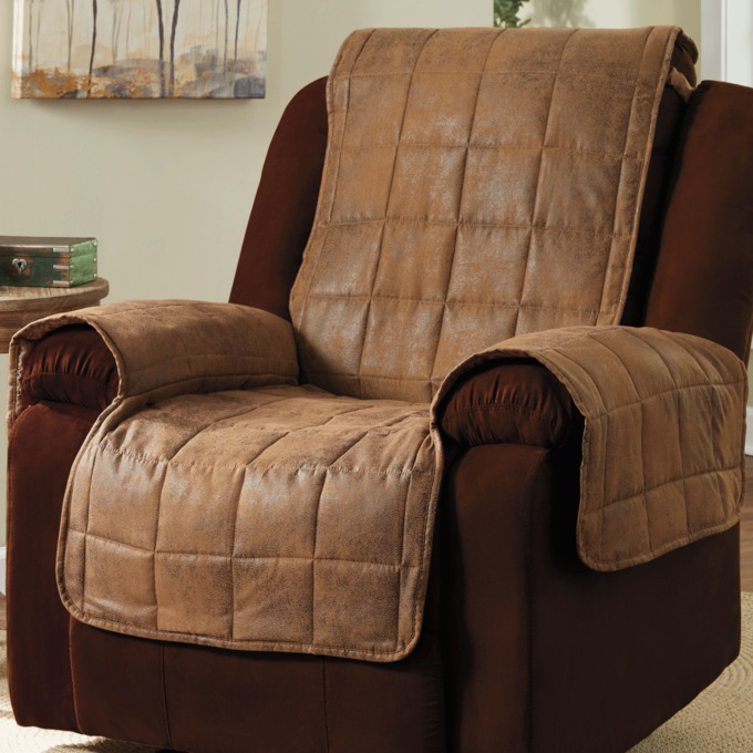 Recliner/Chair Cover, Weathered Brown, large