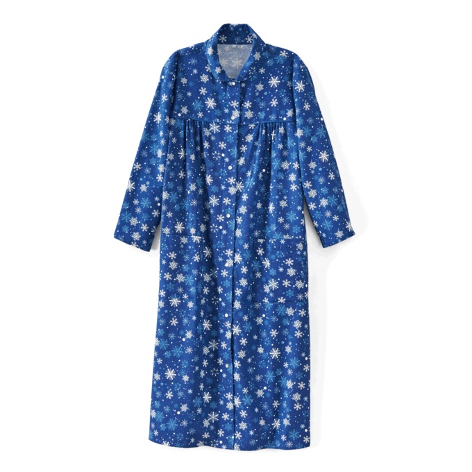 Cozy Flannel Duster, Snow, large